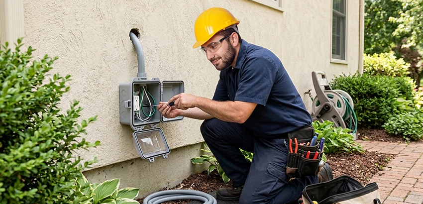 Outdoor Outlet Installation on Vinyl Siding in Hermitage